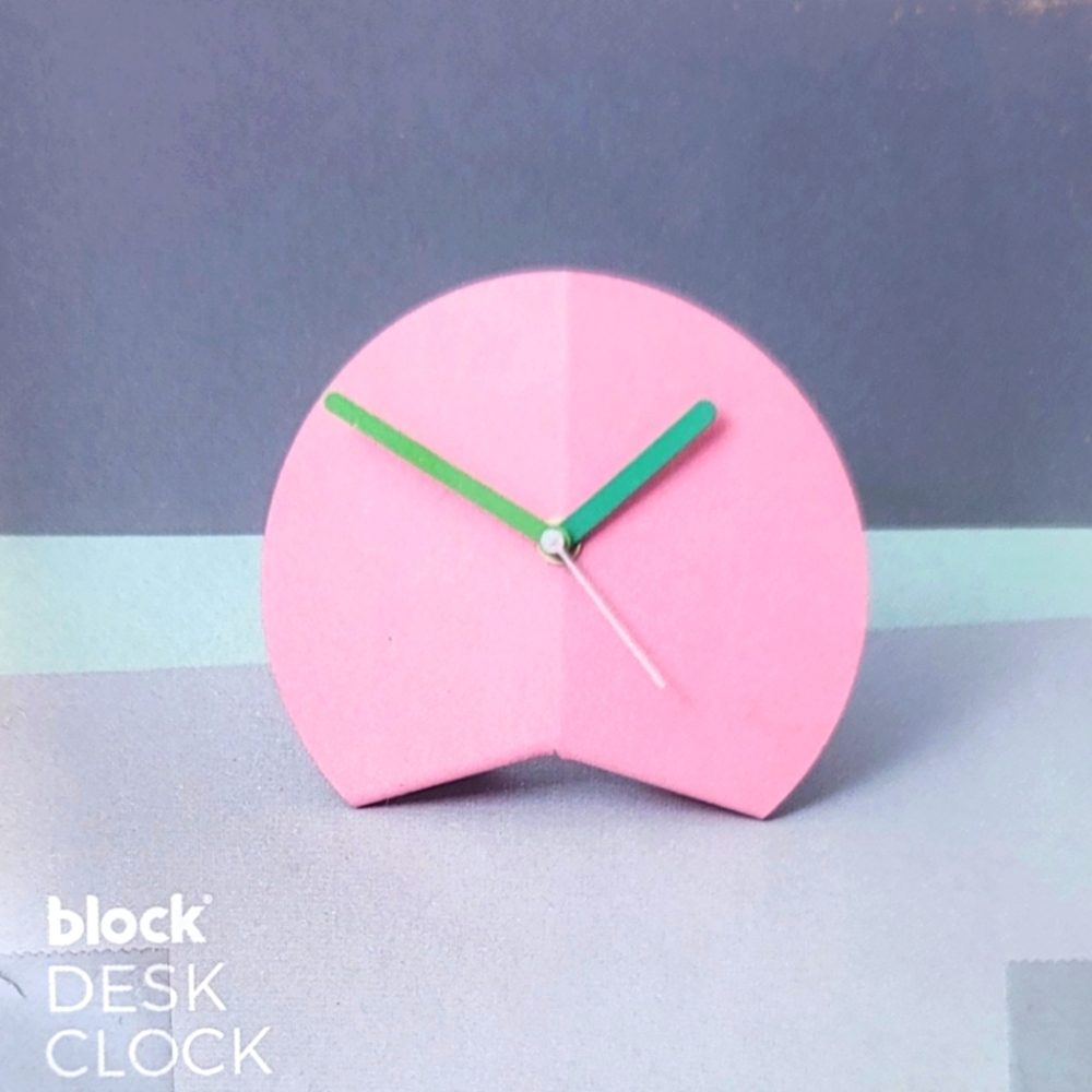 NEW BLOCK Mountain Fold desk clock - pink and green - new in box from Nordstrom
